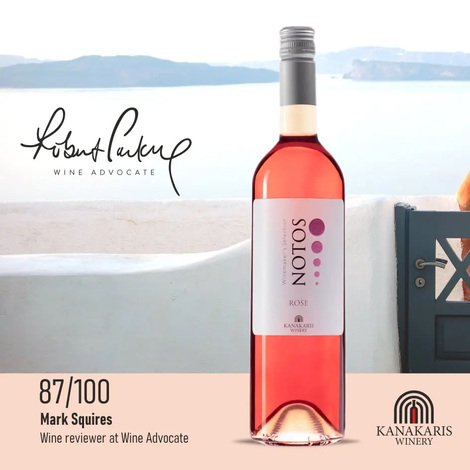 Robert Parker – The Wine Advocate 87/100 για τo Notos Ροζέ